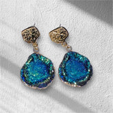 Irregular Shape Geode Style Earrings