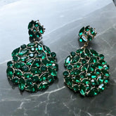 Glamorous Round Rhinestone Earrings