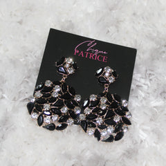 Glamorous Round Rhinestone Earrings