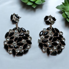 Glamorous Round Rhinestone Earrings